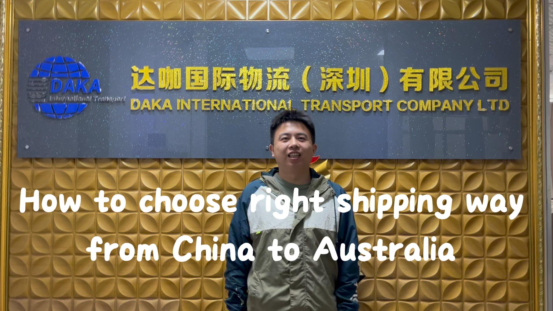 Versending maniere van China na Australië