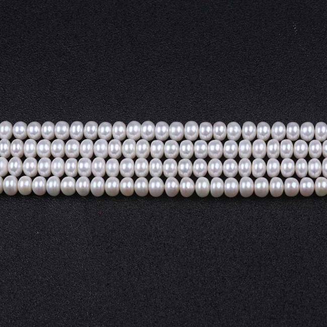8-9mm AAA Grade White Color Button Freshwater Pearl Strand For Jewelry Making