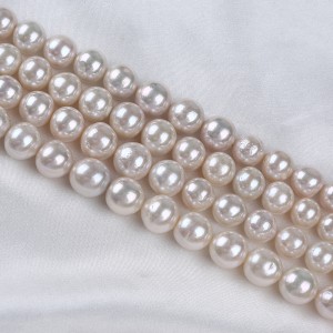 10-13mm white bright oil plated loose freshwater edison pearl strand