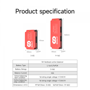 Daly SMART bms lithium ion na mga baterya 10A hanggang 200A 3S hanggang 16S 5A equalizer Active Balancer