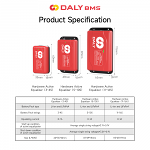 Daly BMS Solar Energy Storage Systems 3s සිට 16s Lifepo4 Li-ion Battery Smart BMS equalizer 1A Active Balancer