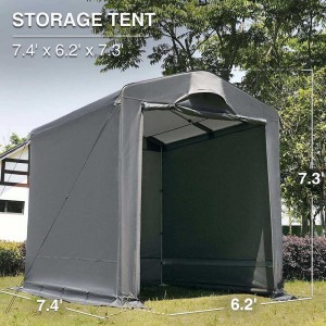 Dandelion 7.4 x 6.2 Outdoor Storage Tent nga adunay Vents Carport Canopy nga adunay Waterproof Cover