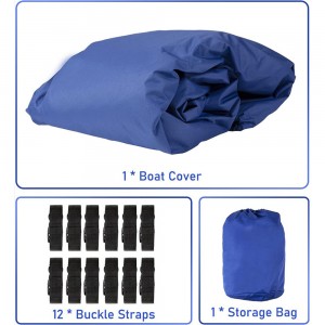 Heavy Duty 600D Oxford Fabric Waterproof Anti-Fade Anti-Fade Trailerable Boat Cover with Storage Bag