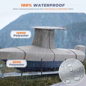 100% wetterdicht Heavy Duty Tear-resistant Upgraded Polyester T-Top Boat Cover mei Motor Cover