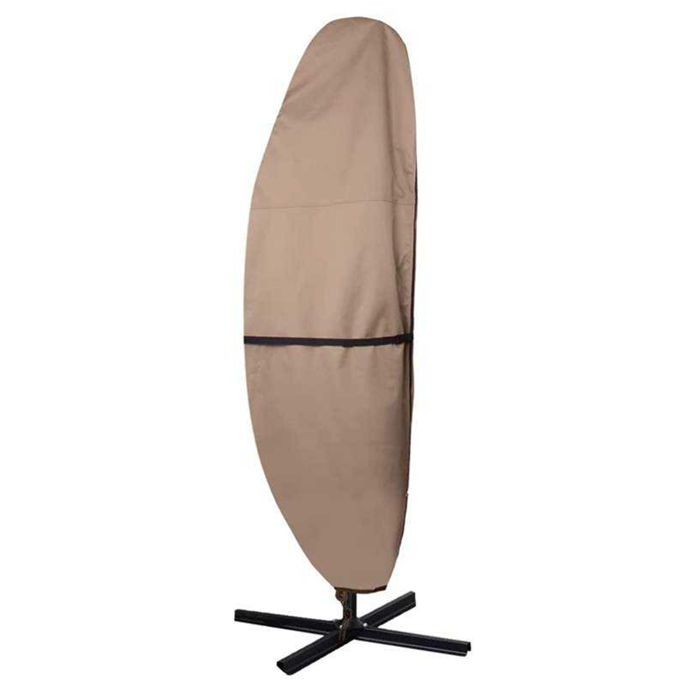 600D Waterproof Sab nraum zoov Offset Banana Style Patio Umbrella Parasol Cover - 7.5-11.5 Feet