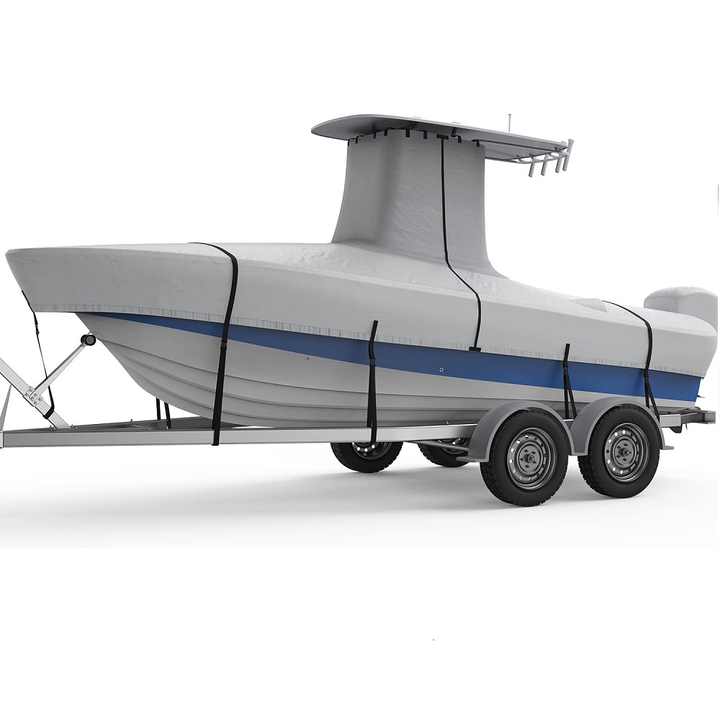 100% Tahan Air Tugas Berat Tahan Air Mata Penutup Perahu T-Top Poliester yang Ditingkatkan dengan Penutup Motor