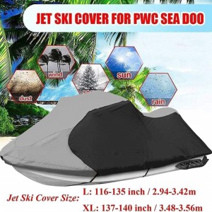 3 Seater Motorboat Cover 600d Tear-resistant Oxford Cloth Waterproof Boat Cover with Drawstring for Boat Mooring Use