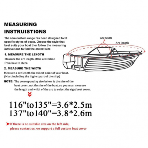 3 Seater Motorboat Cover 600d Tear-resistant Oxford Cloth Waterproof Boat Cover with Drawstring for Boat Mooring Use