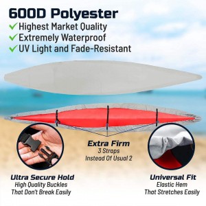 Cubierta impermeable para kayak con protección UV, cubierta para canoa de tamaño universal y cubierta para tabla de remo