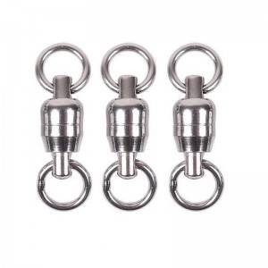 Stainless Steel Double Ball Bearing Fishing Swivel Connector Solid Welded Rings
