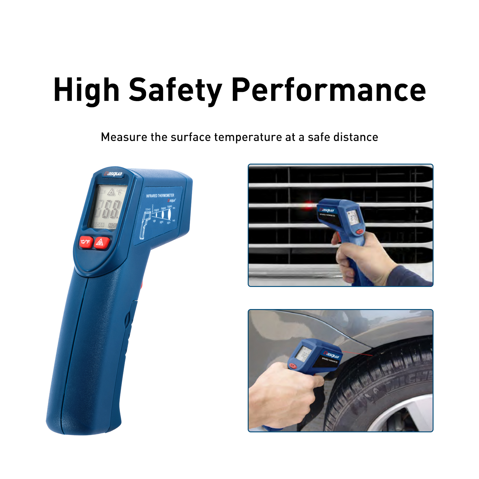 DASQUA High Accuracy -20℃～320(℃-4℉～608)℉ Digital Infrared Thermometer  Non-Contact Digital Temperature Gun IR Thermometer for Industrial, Kitchen  Cooking, Ovens Manufacture and Factory