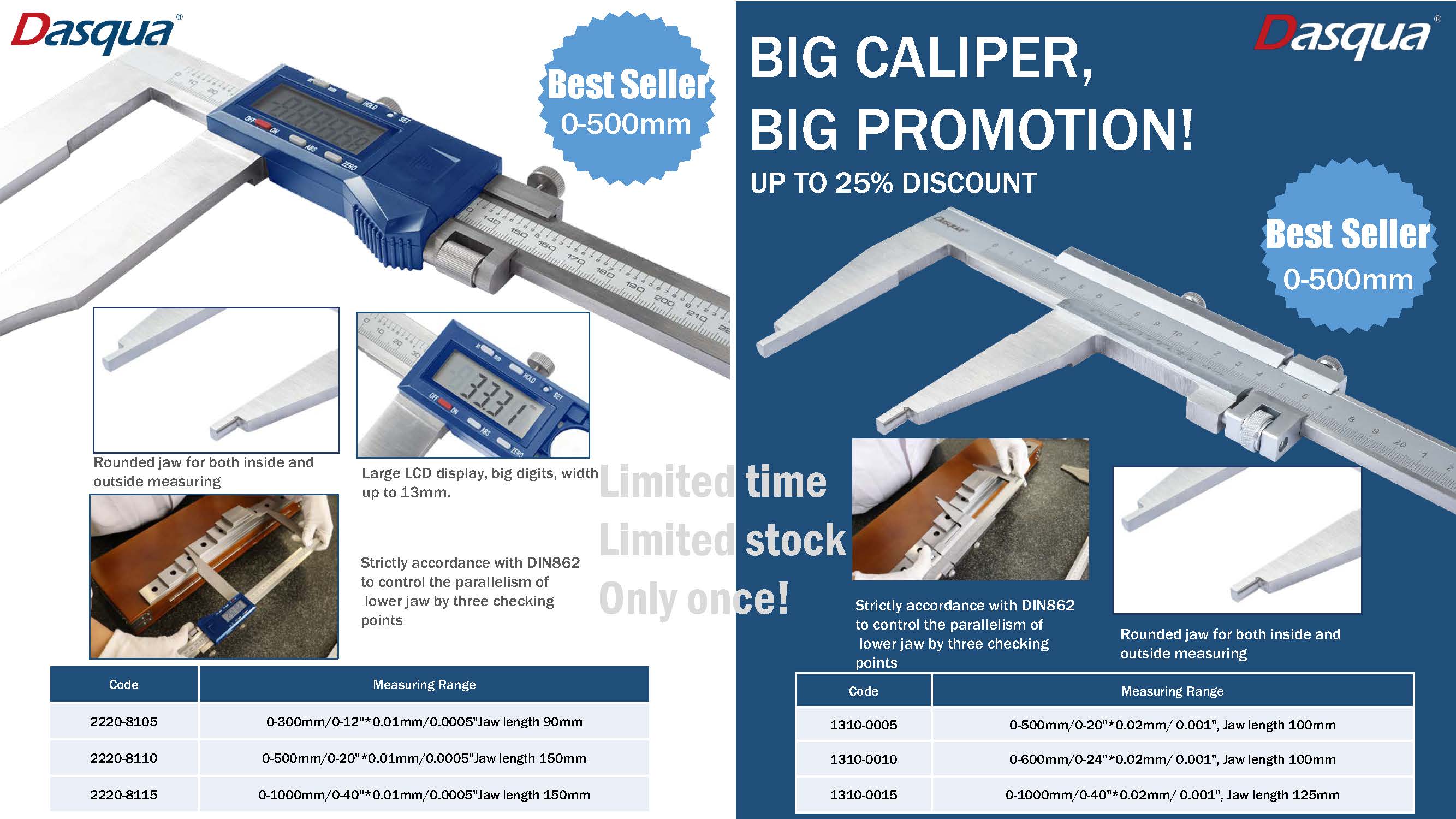 PROMOTION! The Most Cost-Effective Heavy Duty Caliper from DASQUA®