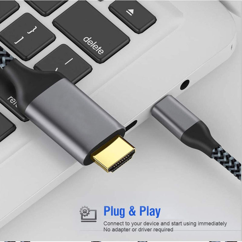 HDMI to USB C Cable, 4K@30Hz USB C to HDMI 4K Cable, Aluminum