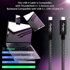 Nylon Braided USB4 40Gbps 100W 8K 60Hz Cable