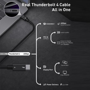 40Gbps Thunderbolt 4 Cable with 100W Charging and 8K Video