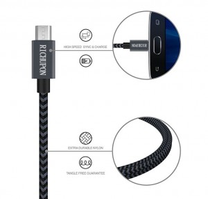 Micro USB Cable High Speed Data and Charging, Nylon Braided Charger Micro Cable