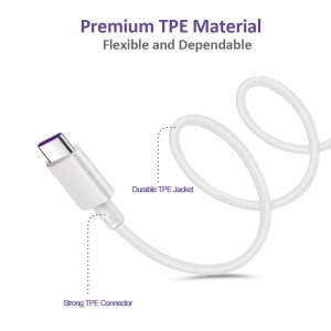 Super Fast Charge Type-C Cable for Huawei P20 Pro, Mate 20 Pro, Mate 10 Pro, P10 Plus, Mate 20 (White)