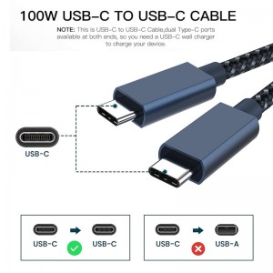USB 3.2 Gen 2X2, 20Gbps  USB-C Cable,100W USB C to USB C Cable