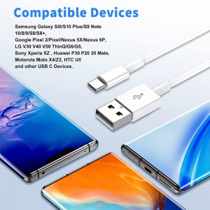 USB Type C Cable, 2.4A Fast Charging and Durable Type C Cord