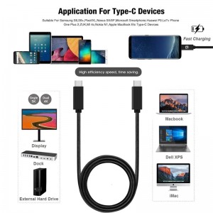 10Gbps USB C to C Cable, USB3.1 Gen1 C to C Cable Supporting 4K Video
