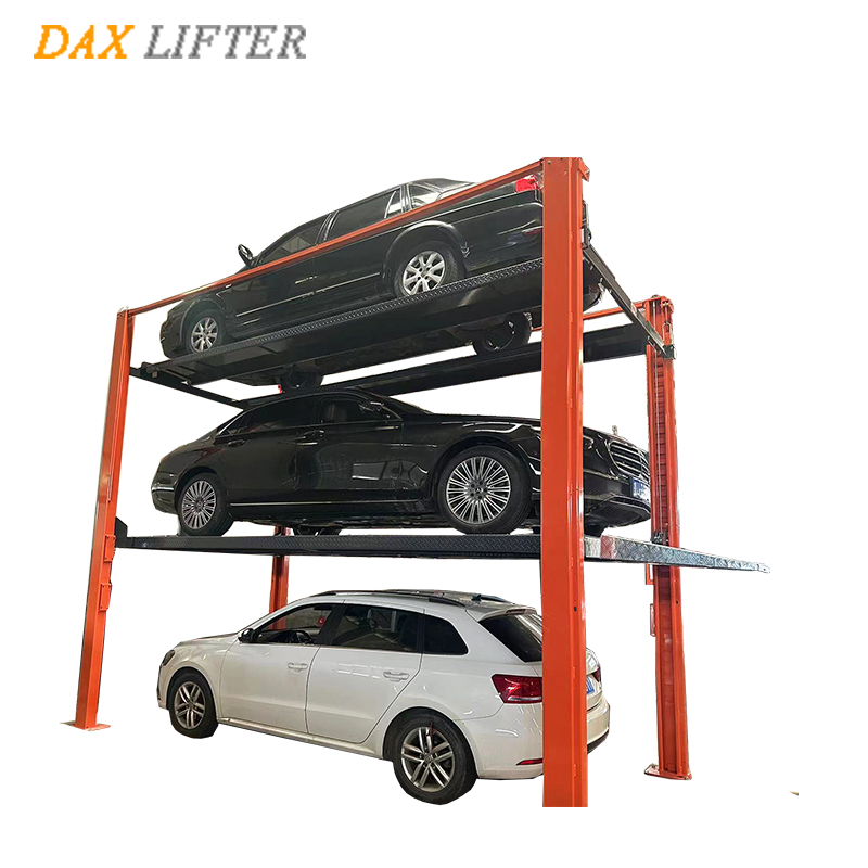 Customized Four Post 3 Car Stacker Lift