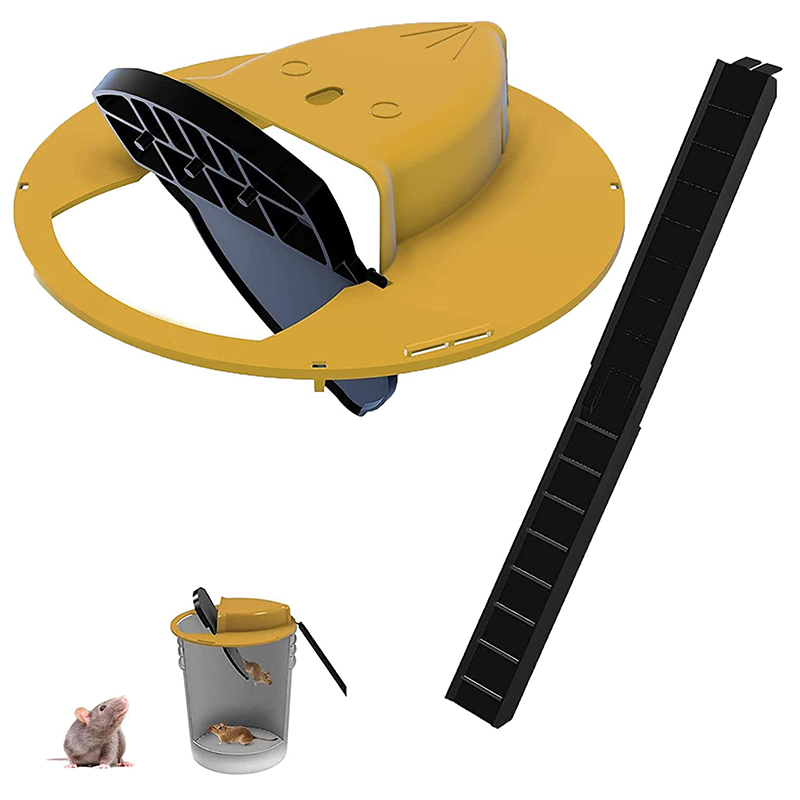 Mouse Trap Bucket – Bucket Lid Mouse/Rat Trap,Auto Reset Multi Catch Humane Rat Trap for Indoor Outdoor DY-008