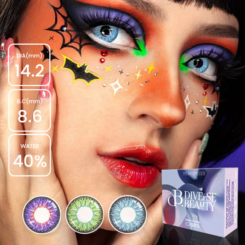 Newly Arrival Wholesale Good Quality Style Soft Contact Lenses Contour Green Yearly Comfortable and Shinny Hotsale Dia 14.5mm Sterling Grey Prescription Color Contact Lens