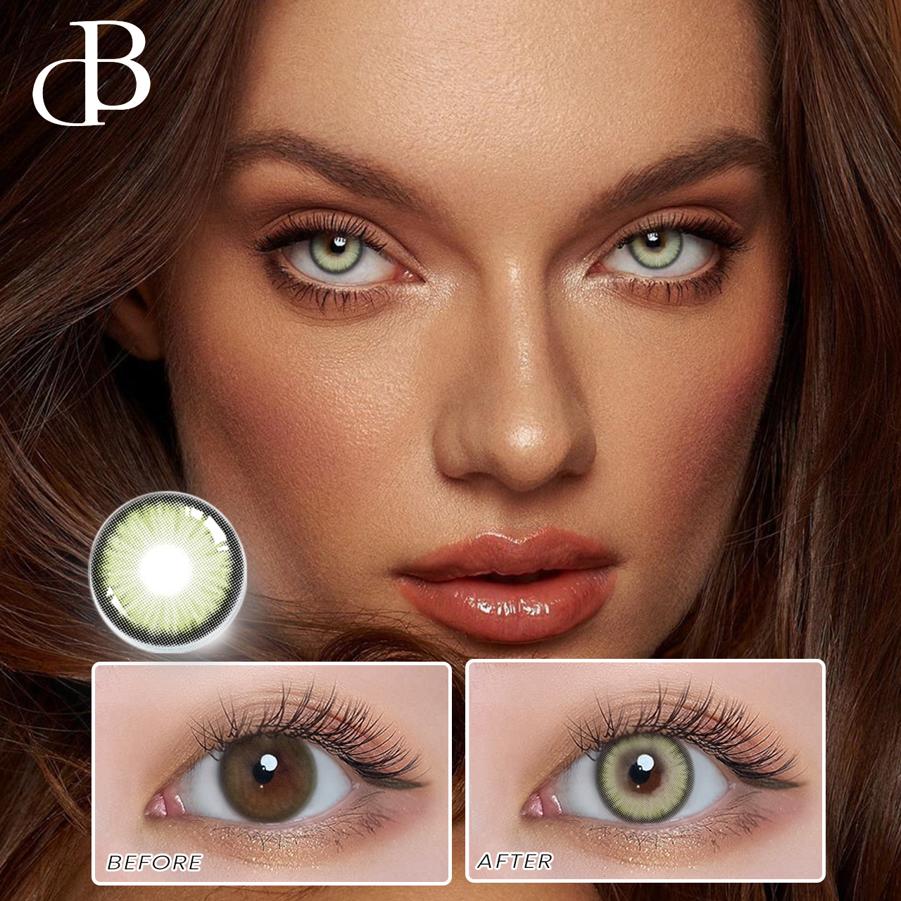 Wholesale good quality Style Soft Contact Lenses Contour Green yearly comfortable and shinny hotsale 14.2mm