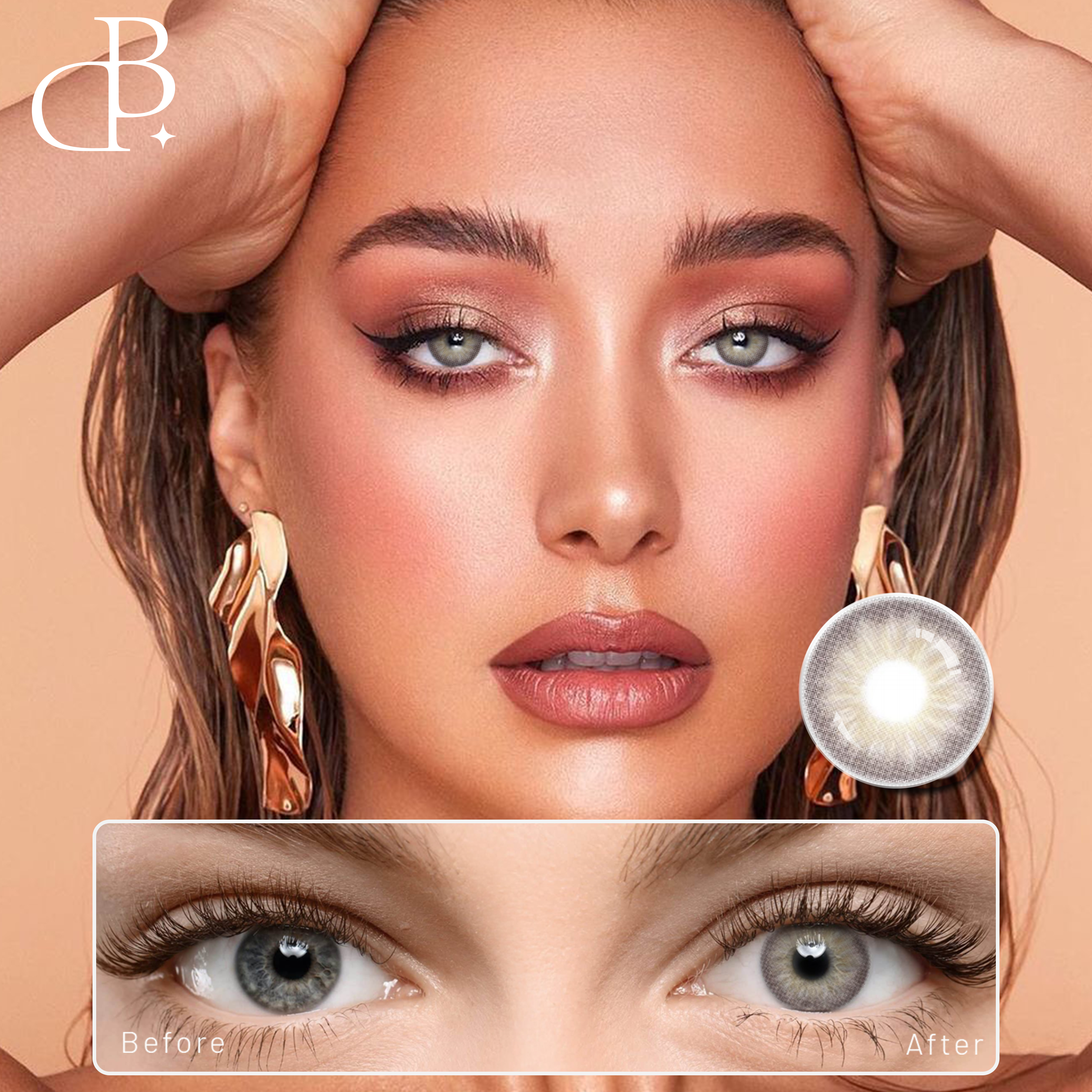 Brown colored eye contact lens China beauty super natural color cosmetic soft eye lenses