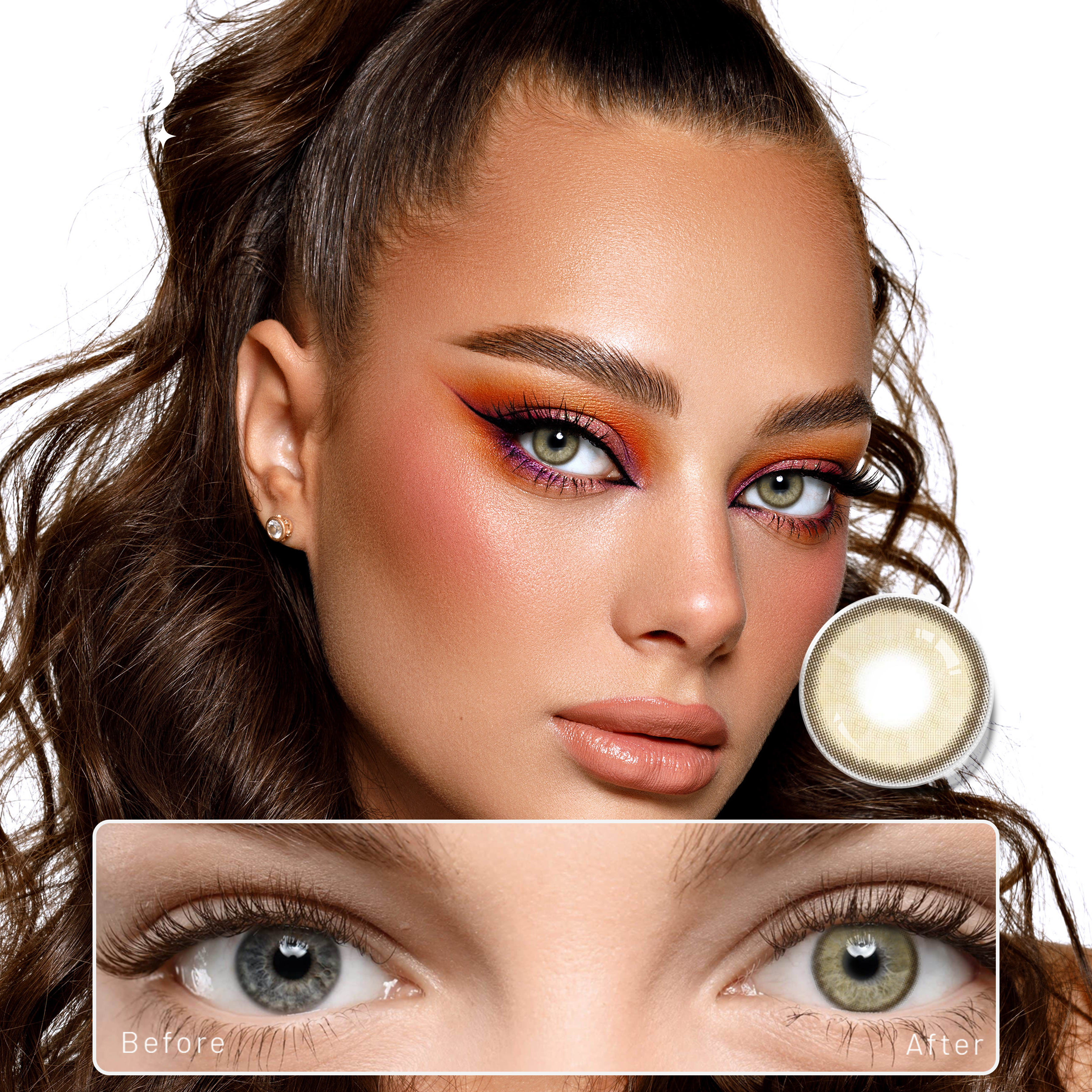 1 year colored eye contact lenses wholesale super natural beautiful style color yellow contact lens