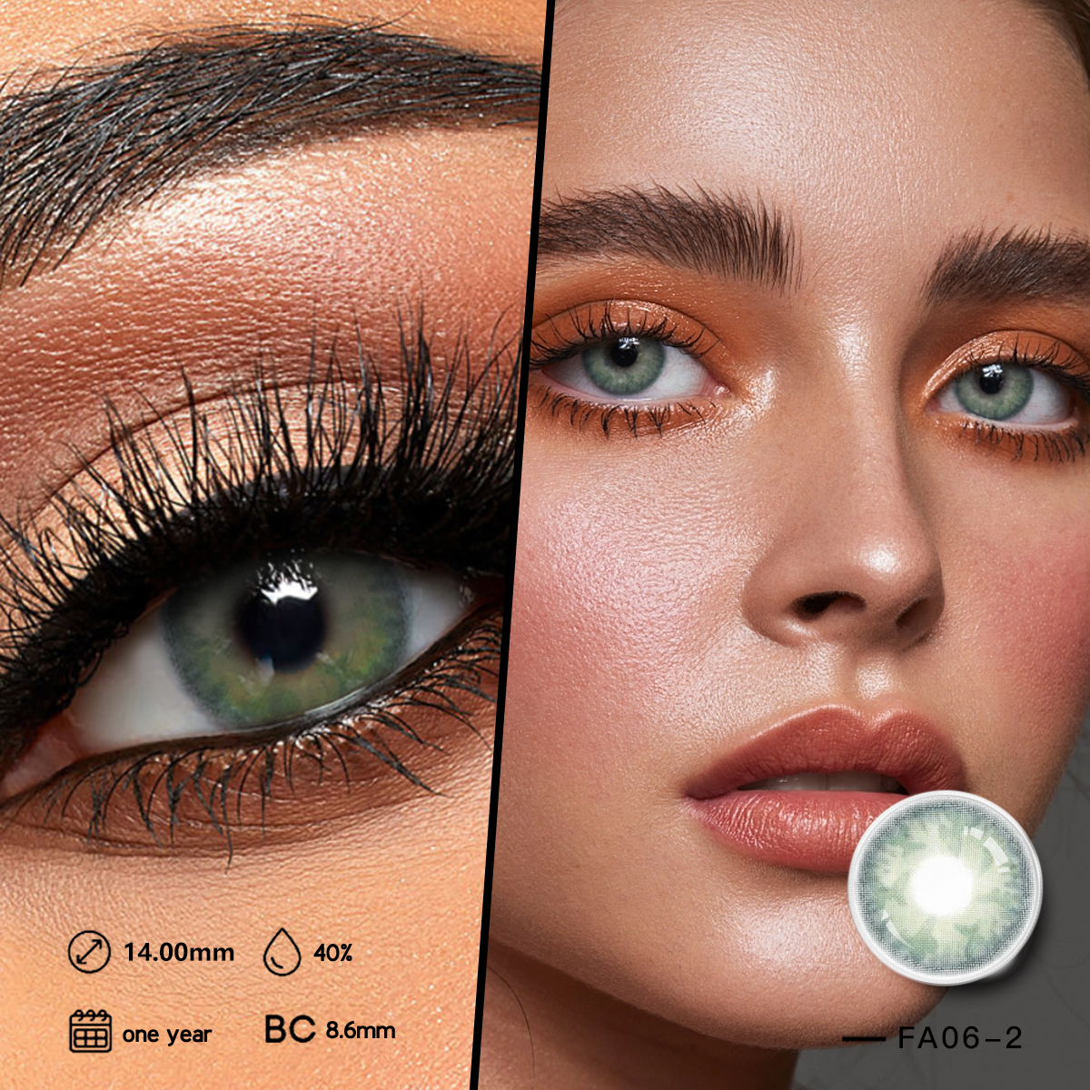 Divers Beauty Tone green new look 1 year disposable 14.2 mm big eye size wholesale colored eye contact lenses