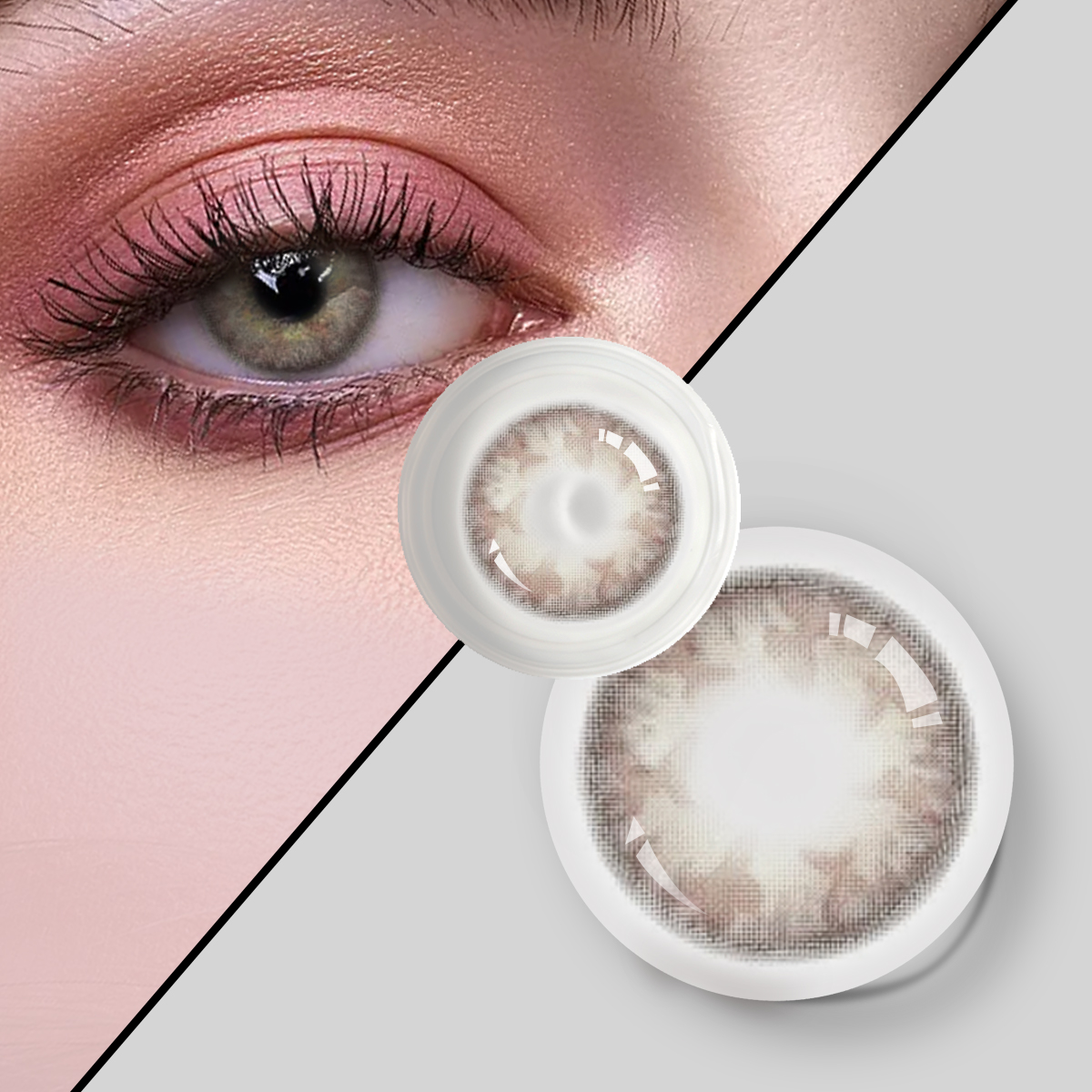 Honey color contact lenses cosmetic malakite Smoky sugar gray soft contact