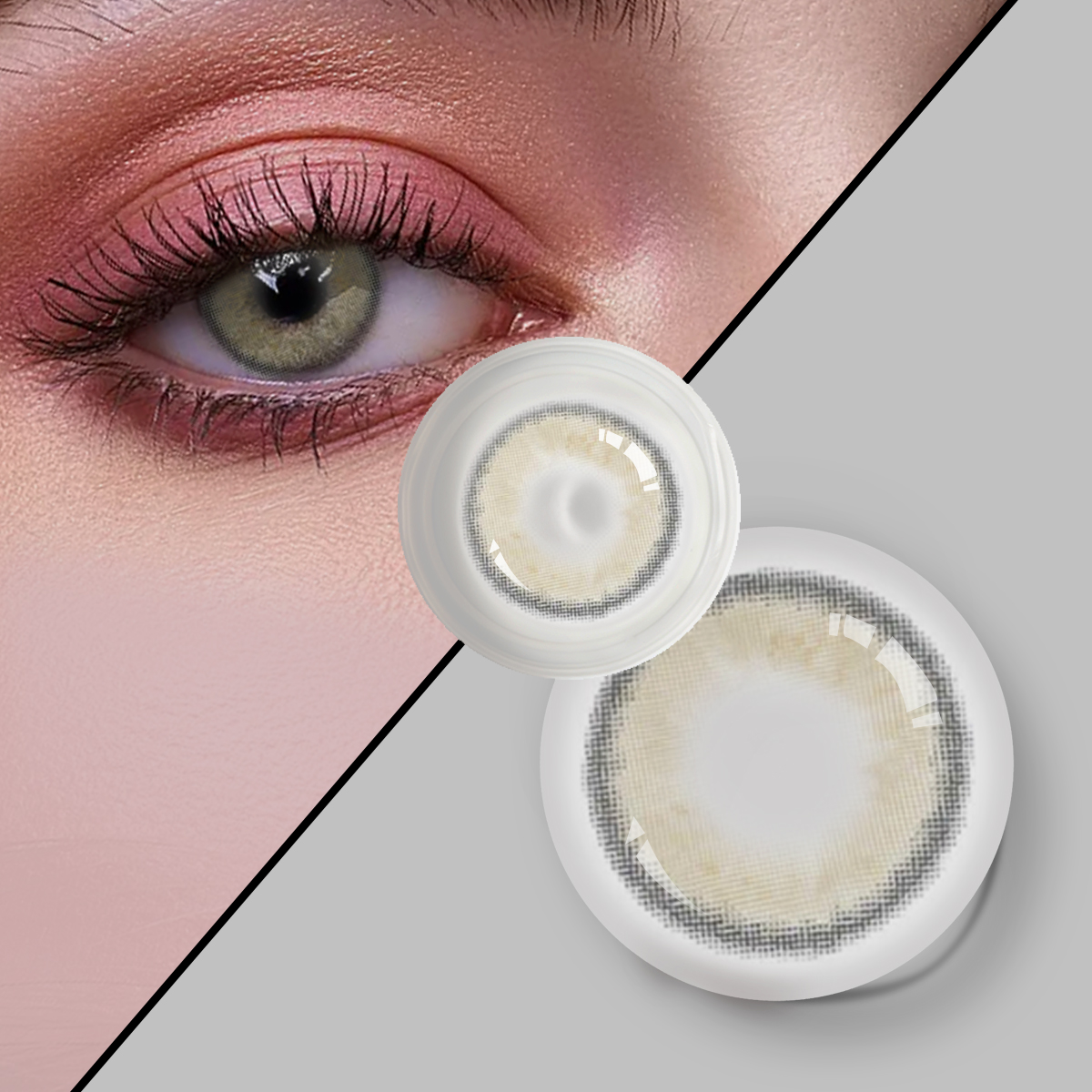 Pretty Natural Colored Contact Lenses Yearly Use Daylight Yellow Green Wholesale Large Diameter Prescription