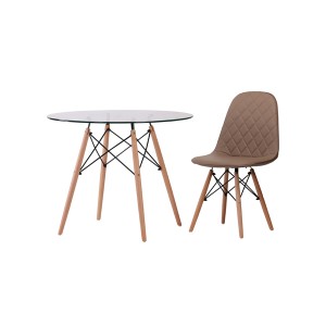 Eames dining set glass table and dining chair for dining room 761TA