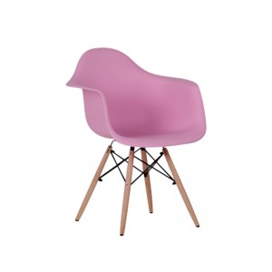 Plastic dining chair with wood legs from PP chair factory 771C
