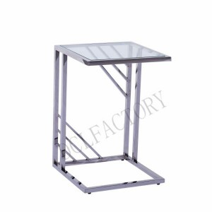 glass end table or side table beside sofa CT853
