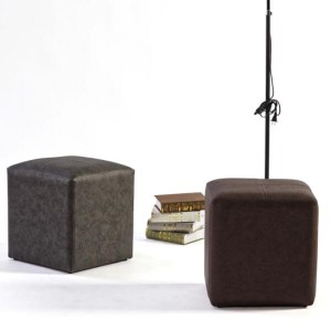 modern pouf or ottoman with leather/PU covering P015