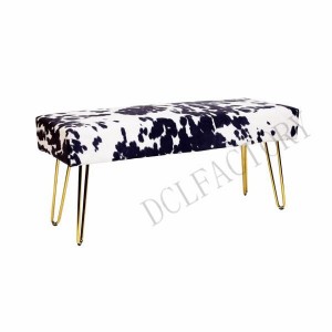 upholstery bench or stool and ottoman with metal legs S025