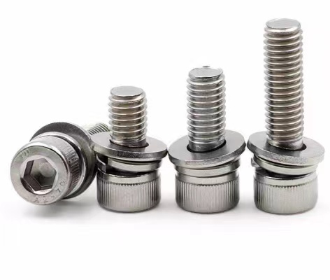 DIN912 Stainless Steel 304 316 A2 A4 Hex Socket Head Screw with Flat& Spring Washers