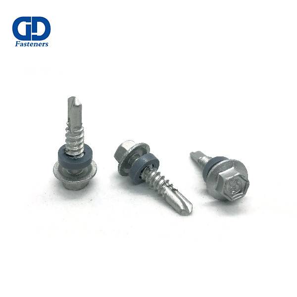 Dacromet screw with rubber washers0
