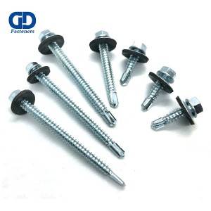 Hex Flange Head Self-drilling Screw with EPDM Washer #12