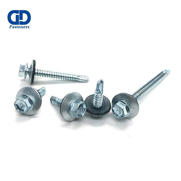 factory customized Roof Drilling Screw - Hex flange head self drilling screw with 19mm epdm washer – DD Fasteners