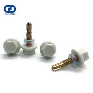 Cheapest Price Hex Head Self Drilling Screw With Epdm Washer - color plastic cap self drilling screw RAL9003 self drilling screw ,white nylon head – DD Fasteners