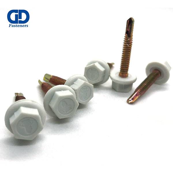 Colorful Plastic Cap Nylon Hex Flange Head Self Drilling Screw Roofing Screw RAL Screw Featured Image