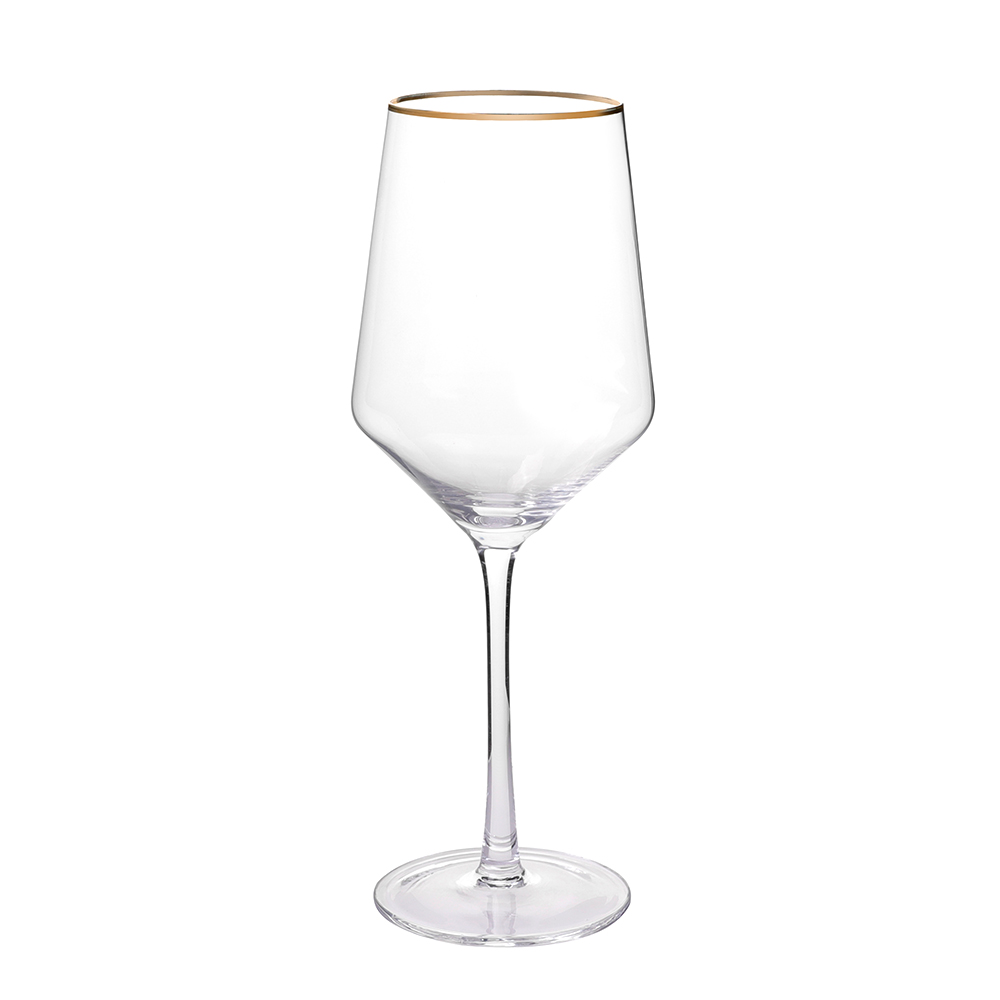 Best Price for Stemmed Wine Glasses - Gold rimmed glass wine cup water champagne wine goblet – Liou