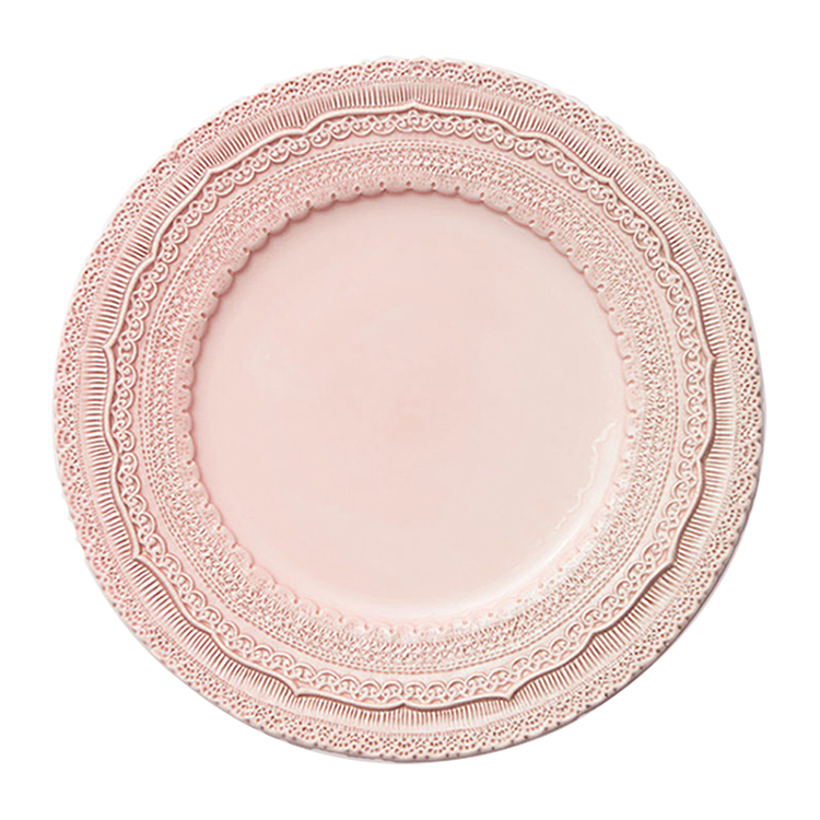 Ordinary Discount Ceramic Plate Glaze - Lace style wedding decorative dinnerware bone china plates sets – Liou