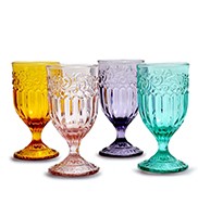 Cheapest Factory Handmade Ceramic Tableware - Wholesale colored vintage palace pattern wine goblet glass cup – Liou
