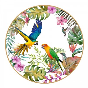 Hot sale tropical rain forest pattern porcelain bone china plate set