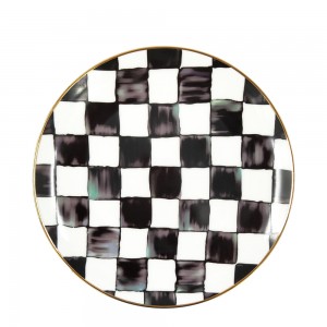 Ново дизајнирани керамички тањири од коштаног порцулана са узорком шаховнице