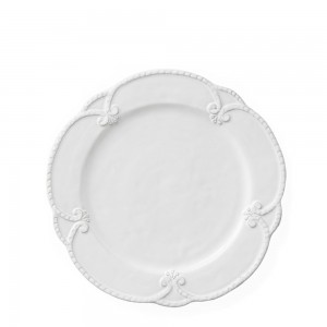 Assiettes en porcelaine blanche en dentelle gaufrée, ensemble d'assiettes de chargeur de dîner en céramique